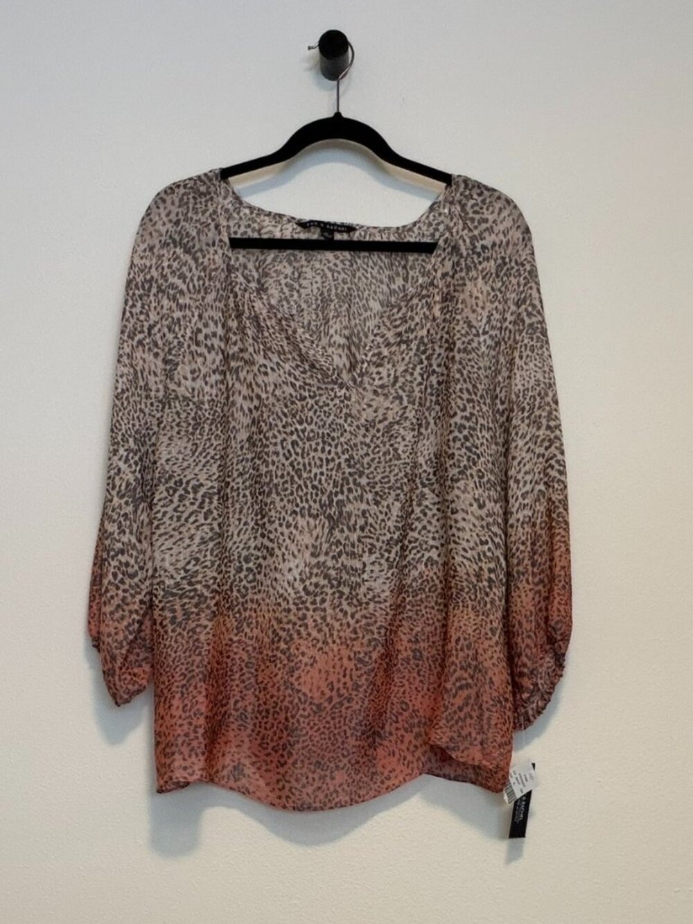 NWT Zac & Rachel XL Leopard Print Ombre Tunic Top Coral Beige - Picture 2 of 9